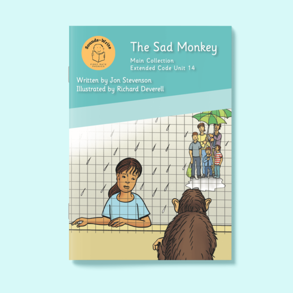 Book cover for 'The Sad Monkey' Main Collection Extended Code Unit 14.