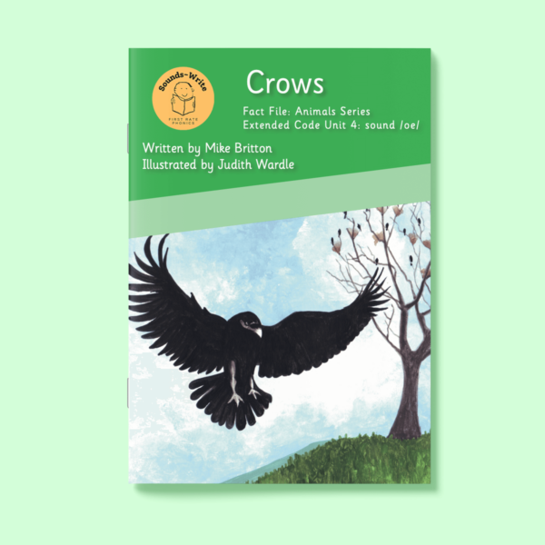 Book cover for 'Crows' Fact File: Animal Series Extended Code Unit 4: sound /oe/.