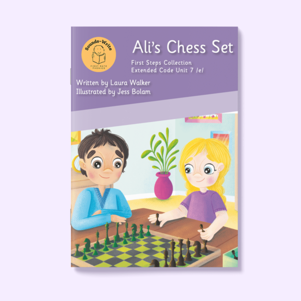 Book cover for 'Ali's Chess Set' First Steps Collection Extended Code Unit 7 /e/.