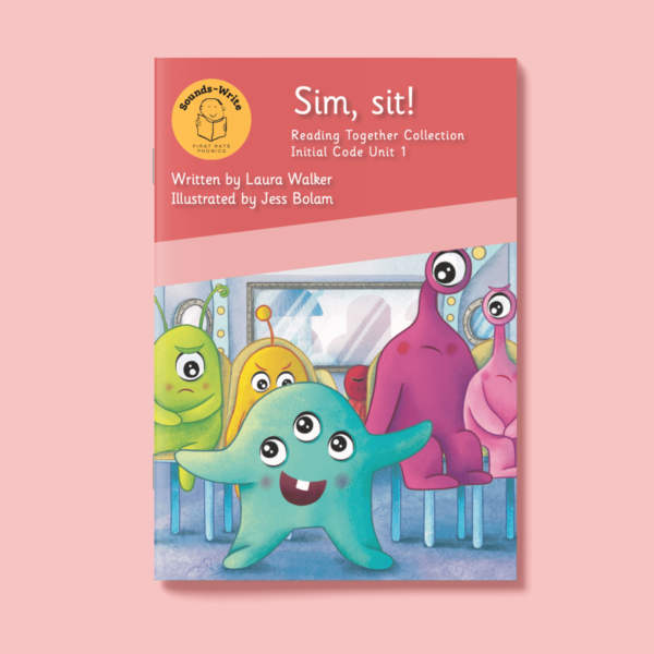 Book cover for 'Sim sit!' Reading Together Collection Initial Code Unit 1.
